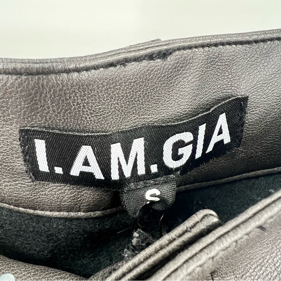 I.AM.GIA NWT Dixxi Pant in Black Faux Leather Heart Patches size Small - Picture 7 of 10